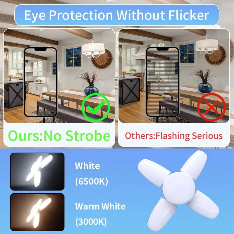 LED Faltlampe LumiFold | E27 Sockel | Fächerförmiges Design | 360° Abstrahlwinkel | 28W Kaltweiß