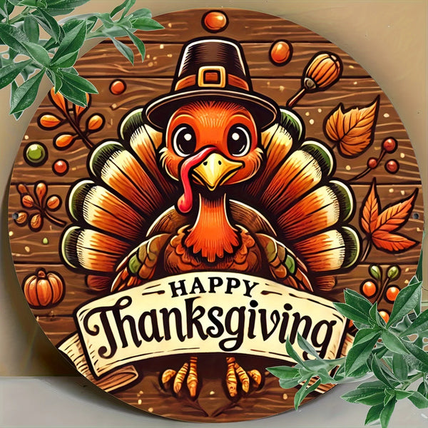 AutumnGlanz Wanddeko Herbst | Aluminium | Kürbis-, Blätter- & Truthahn-Motiv | Saisonales Wandbild