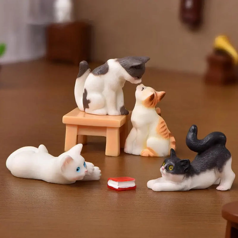Mini Katzenfigur | Realistische Deko | Kunststoff | 1–4,5 cm | Vielseitiges Ornament