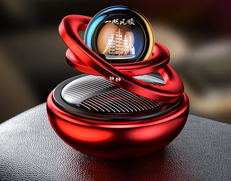 Auto Lufterfrischer | Solarbetrieben | 360° Duftverteilung | Luxuriöses Design | 4 Farben
