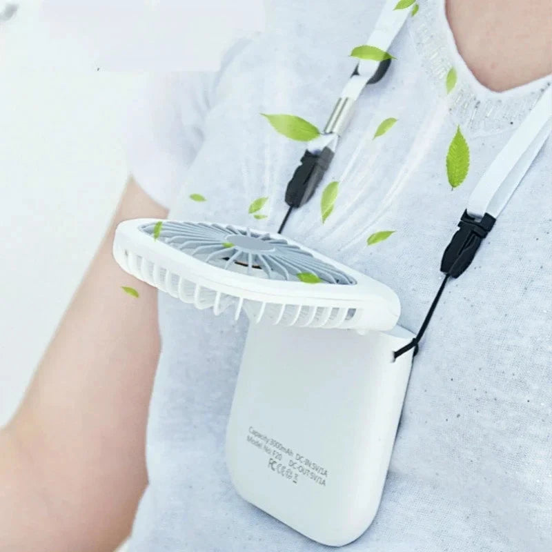 Mini-Ventilator AirFlip | 3-in-1 Hand-, Tisch- & Halsventilator | USB-Aufladung | Leise & Faltbar | 14,9×7×2 cm