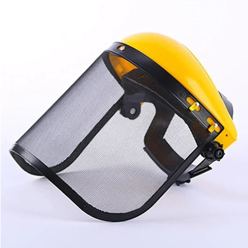 SafeCut Schutzhelm | Edelstahl-Gesichtsschutz für Garten & Bau | Vollmaske gegen Spritzer & Schläge | 39×20 cm