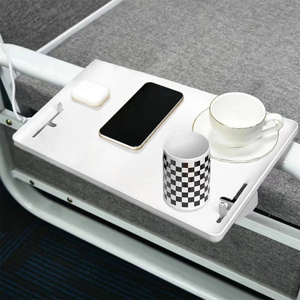 BedEase Tray Bettablage mit Halterung | Praktisches Nachttisch-Board für Bett & Hochbett | 32 × 23,3 × 5,3 cm
