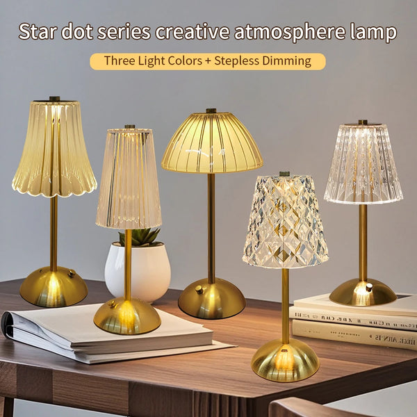 Lucora LED-Tischlampe | LED Tischlampe | Touch-Steuerung & Dimmbar | Wiederaufladbar & Kabellos | Acryl/Metall