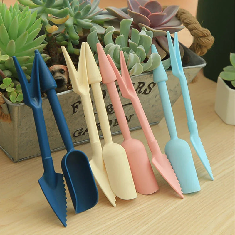 Florinno Mini-Gartenschaufel 2er-Set | Für Bonsai, Sukkulenten & Topfpflanzen | Ergonomisch & wetterfest | 16 cm