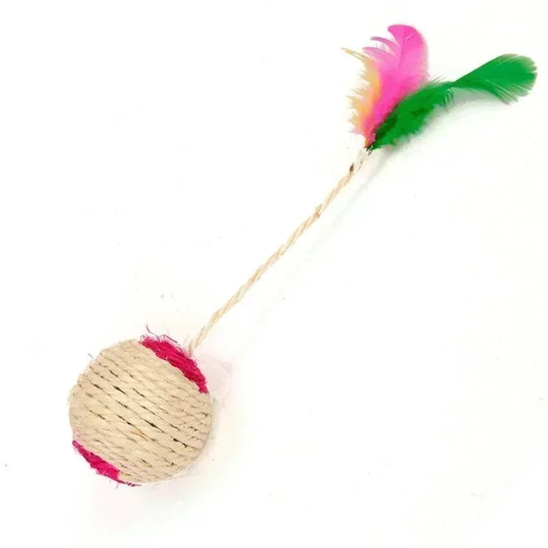 Katzenspielball SisaRoll Nature | Ø 6,5 cm | Aus Natur-Sisal | Kratzspielzeug & Krallenpflege | Farbe zufällig