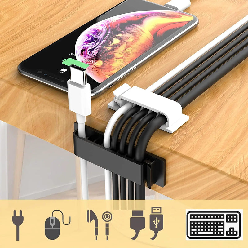 Kabelhalter ClipTidy FlexFix | Selbstklebend & platzsparend | Für 1–10 Kabel | In Schwarz, Weiß oder Transparent