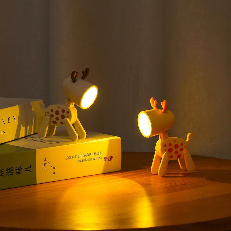 Lumibuddy Mini-Nachtlicht | Hund & Reh Design | Warmes LED-Licht | Batteriebetrieben | 8–9,6×5,5 cm
