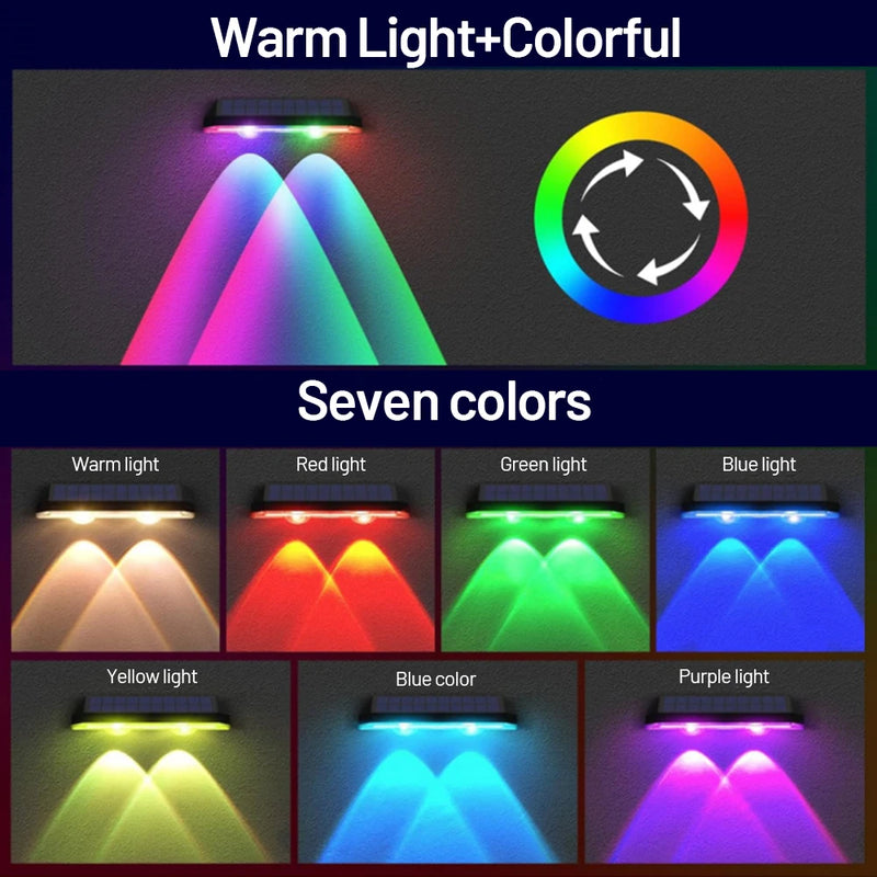 Solar Gartenleuchten ColorFlare Duo | 7-Farb-Modus & Warmweiß | IP65 wetterfest | 2er-Set