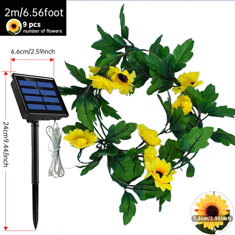Solar-Lichterkette Floralina | Gänseblümchen-Design | 8 Modi & Solarenergie | Für Garten, Hochzeit & Deko