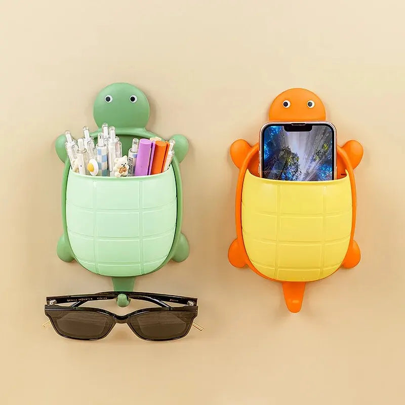TurtleBox Aufbewahrungs- & Zahnbürstenhalter | Süßes Schildkrötendesign | 22×13×5,7 cm