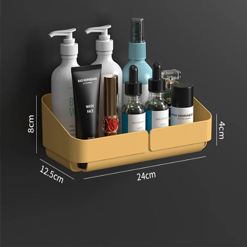 Wandregal EasyMount | Bad- & Küchenregal ohne Bohren | Aufbewahrung für Kosmetik, Shampoo & Gewürze