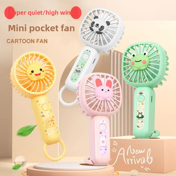 Mini-Handventilator BreeziPop | USB-Aufladung | Leise & Tragbar | Süßes Cartoon-Design