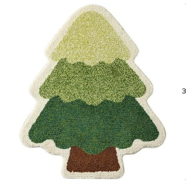 Weihnachtsbaum-Fußmatte NordyPine | Rutschfest & Weich | Perfekt für Bad, Flur & Schlafzimmer | Festliche Deko zum Jahreswechsel