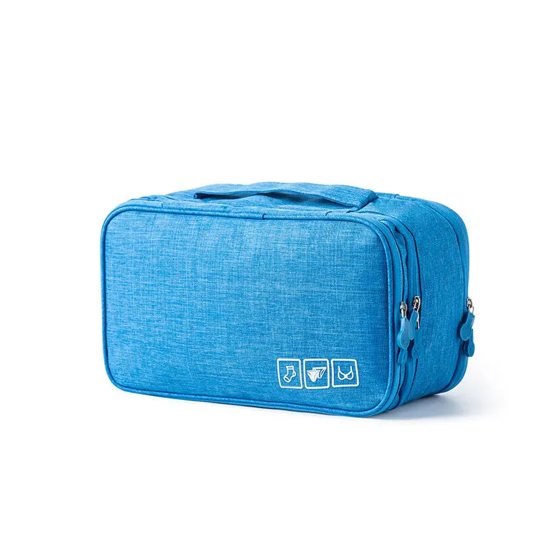 Unterwäsche-Organizer Travinelle | Faltbare Reisetasche mit 3 Fächern | Wasserdicht & Transparent | 30 × 17 × 13 cm
