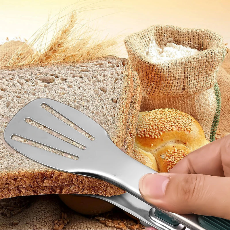 Culinariox Küchenzange Edelstahl mit Silikongriff | 3 Größen für Grill & Küche | Anti-Rutsch & Hitzebeständig | Silber & Dunkelgrün
