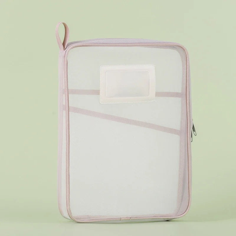 Doclura A4 Dokumententasche mit Reißverschluss | Doppellagig & transparent | Nylon-Netz Organizer 31×23,5×4 cm