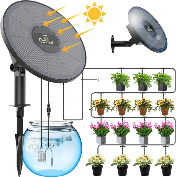 AquaSolaris Solar Bewässerungssystem Automatisch | Tropfbewässerung mit Timer & Akku | Für Balkon, Garten & Pflanzenkübel | Bis zu 15 Pflanzen