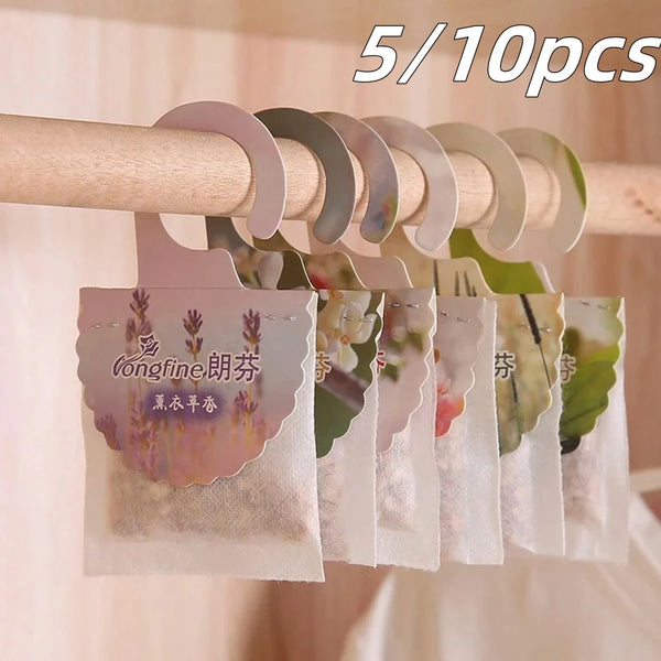 Aromessenz Duft-Sachets für Kleiderschrank & Räume | 5/10 Stück | Lang anhaltender Duft | Mit Aufhänger | Aromatherapie & Lufterfrischer