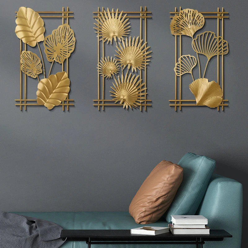 Wanddeko Metallblatt | Modernes Design | Handgefertigt | 25 × 45 cm