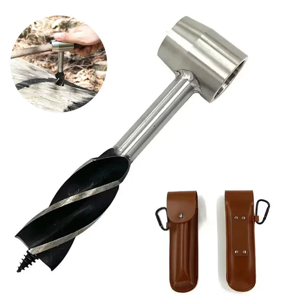Bushcraft Handbohrer FerroDrill | Outdoor Survival Tool | Robuster Carbonstahl | 16,5 cm