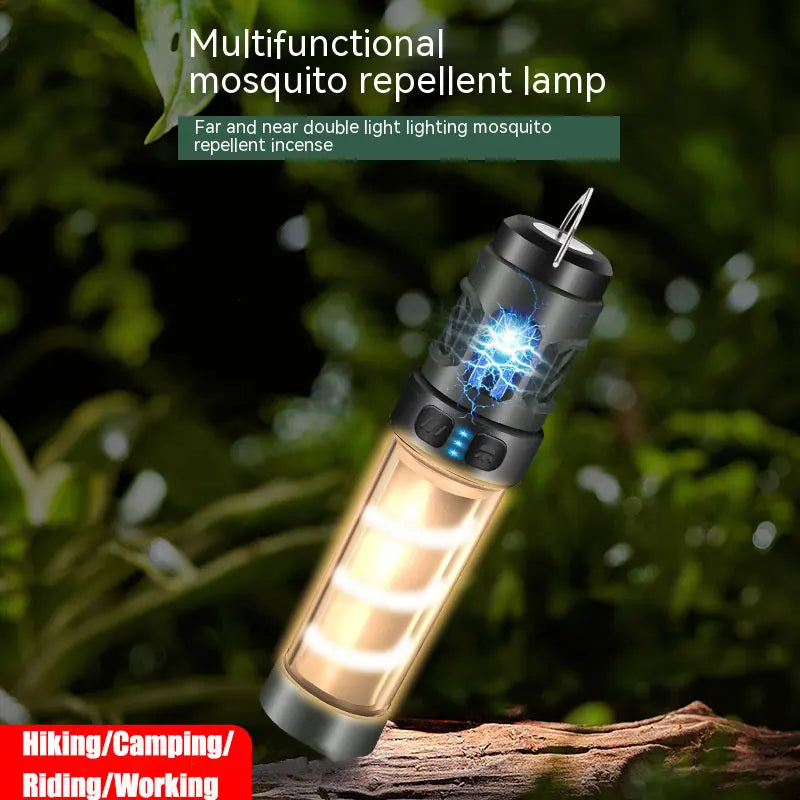 Multifunktionale Campinglampe InsectoGlow Pro | LED-Licht mit Mückenschutz & Stativ | 5 Lichtmodi & 3000 mAh Akku | IP44 Wasserdicht
