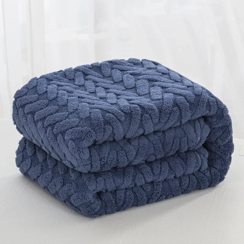 Jacquard-Fleece-Decke CozyWeave | Einlagig & Beidseitig | Weiches Tafu- & Shu-Baumwollfleece | Für Herbst & Winter