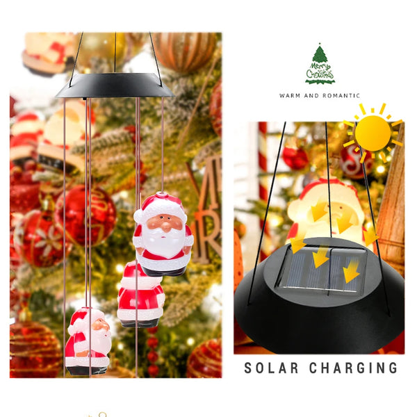 Solar Gartenleuchte SantaGlow | LED Weihnachtskugel mit Solarenergie | 6-farbig leuchtend & wasserdicht | Deko für Garten, Balkon & Weg