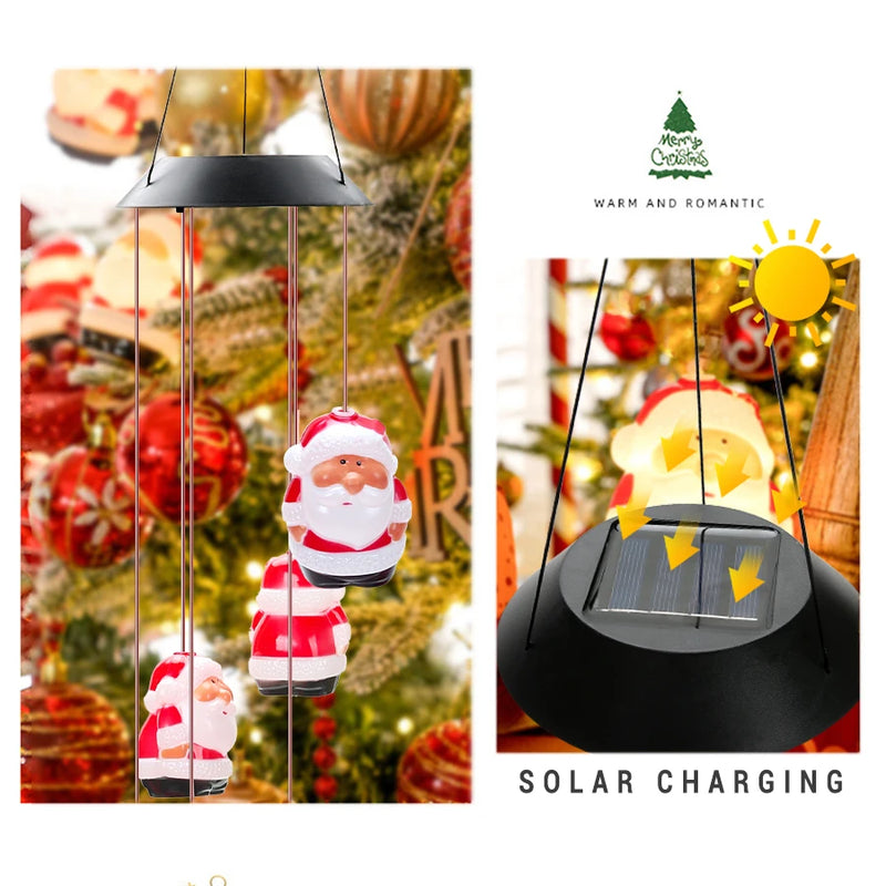 Solar Gartenleuchte SantaGlow | LED Weihnachtskugel mit Solarenergie | 6-farbig leuchtend & wasserdicht | Deko für Garten, Balkon & Weg