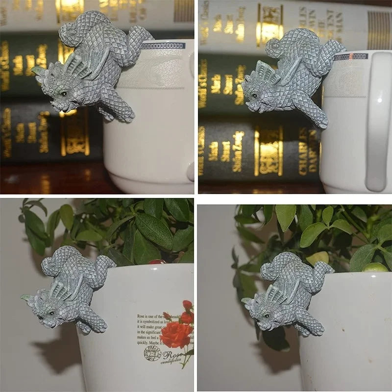 Hängende Drachenfiguren | Wetterfeste Resin-Deko | Für Blumentöpfe & Zuhause
