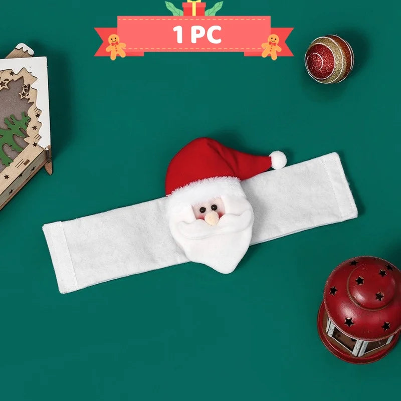 MerryHug | Weihnachts-Gardinenhalter | Pinguin, Weihnachtsmann, Schneemann & Elch | 36×17 cm