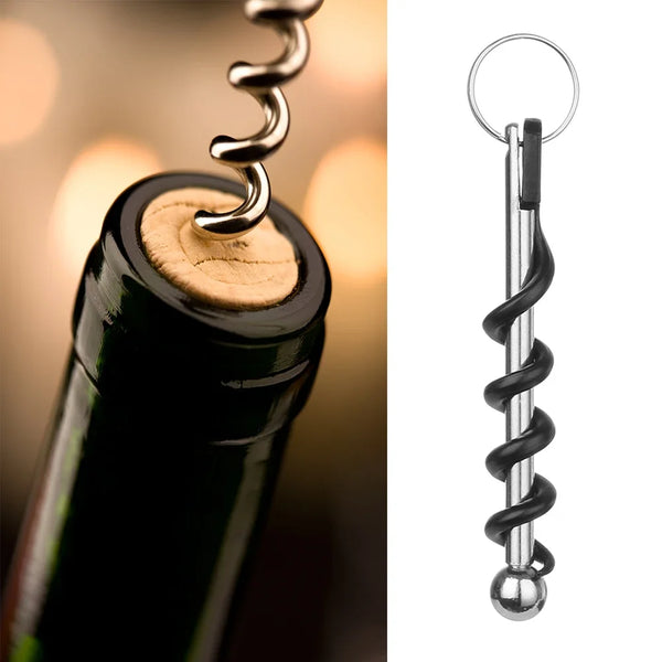 CorkMate Mini Korkenzieher mit Schlüsselanhänger | Edelstahl Flaschenöffner für Wein & Outdoor | Ultraleicht & Multifunktional für Camping & Reisen