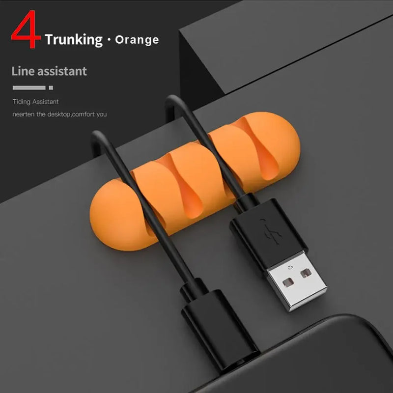 KabelFix Clip | Silikon Kabelhalter | Selbstklebend & Flexibel | Für USB, Kopfhörer & Ladekabel