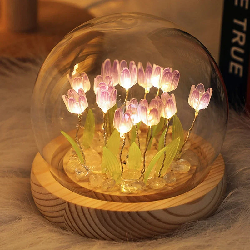 DIY Tulpen Nachtlicht | Handgemacht | LED Deko-Lampe | Geschenkidee für Mädchen & Familie