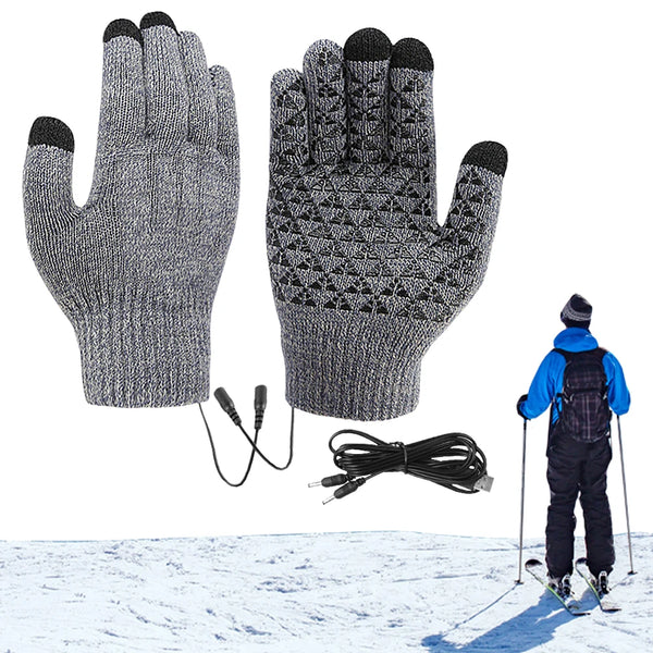 Beheizbare Handschuhe FROSTIQ | USB-Aufladung | Touchscreen & Rutschfest | Winter Thermo-Handschuhe für Outdoor & Radfahren