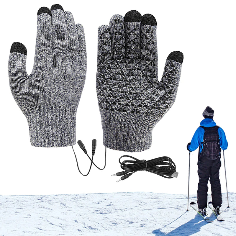 Beheizbare Handschuhe FROSTIQ | USB-Aufladung | Touchscreen & Rutschfest | Winter Thermo-Handschuhe für Outdoor & Radfahren