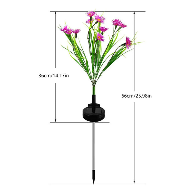 LumiFloris Solar Gartenleuchte Gänseblümchen | Wasserdichte LED Blumenleuchte für Außen | Automatische Deko-Solarleuchte für Garten & Balkon