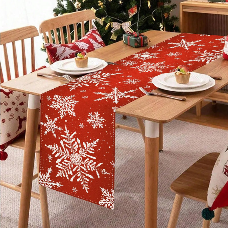 Festivara | Weihnachts-Tischläufer | Leinenoptik | Festliche Dekoration für Esstisch & Kommode | 2025