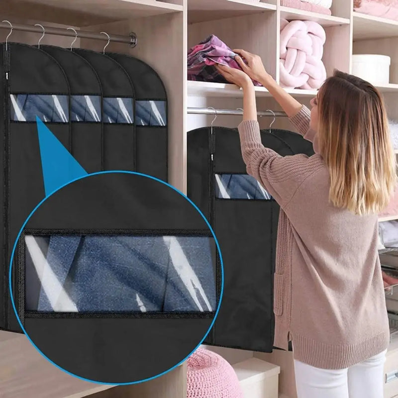 GARMENTA Premium-Kleiderschutzhülle | Staub- & Wasserdicht | Mit Sichtfenster | 3 Größen