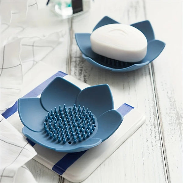 Seifenablage LotusBloom | Rutschfest & Selbstentwässernd | Silikon Seifenhalter im Lotus-Design