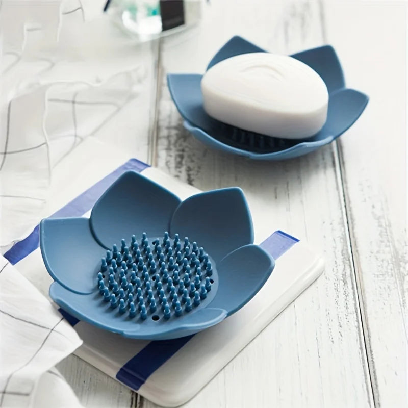 Seifenablage LotusBloom | Rutschfest & Selbstentwässernd | Silikon Seifenhalter im Lotus-Design
