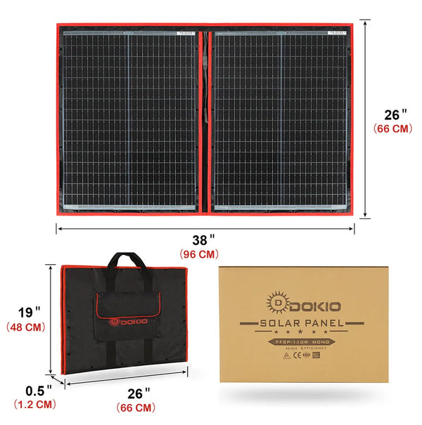 Faltbares Solarpanel SolterraFold 100 W | Monokristallin | Inkl. 10A Laderegler & 3 m Kabel | Ultraleicht & Kompakt