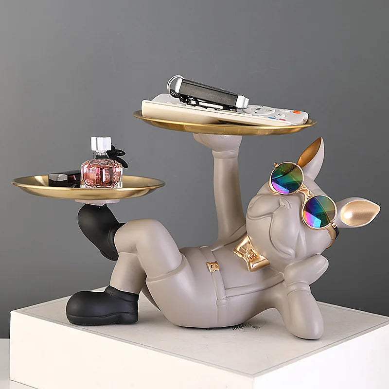 Bulldog Dekofigur Bravetto UrbanBulldog | Coole Bulldoggen-Skulptur aus Resin | 33×19,5×20 cm | Wohnaccessoire & Geschenkidee für Hundefans