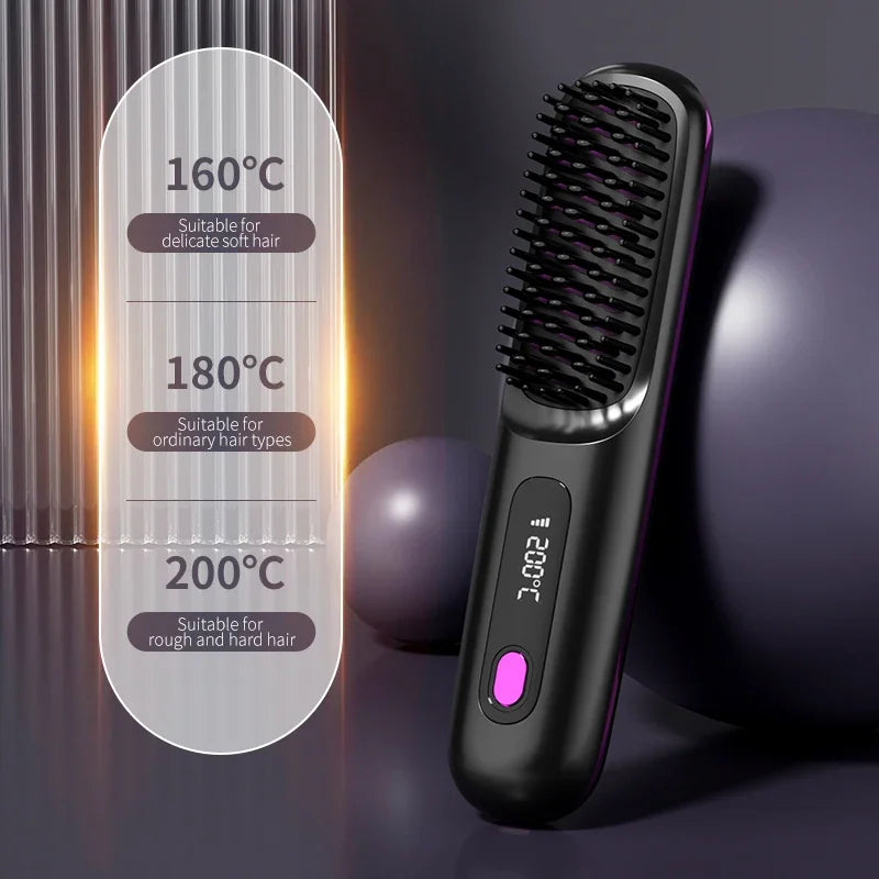 Glissara | Kabelloses Haarglätteisen | USB-Ladefunktion & LCD-Display | Keramik & Ionen-Technologie