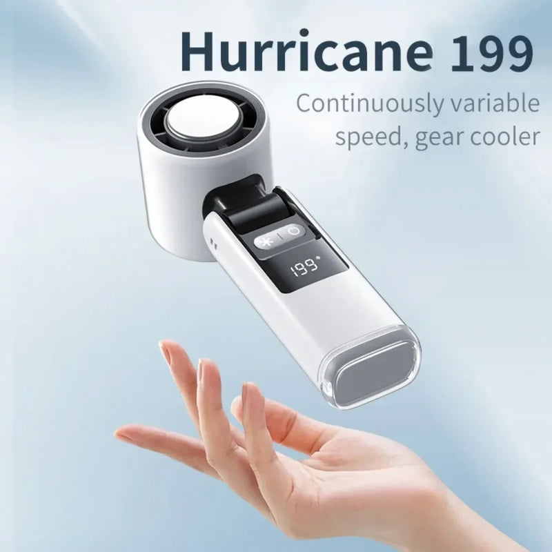Mini-Ventilator FrostaBreeze 199 | Tragbar & Halsventilator | 199 Windstufen, LED-Display & Kaltluft-Modus | 4000 mAh Akku