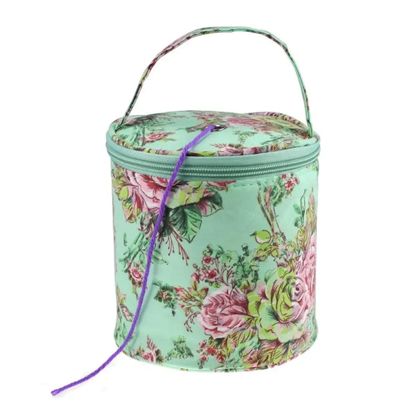 Wollina Garn-Tasche | Zylindrischer Wollbeutel aus Polyester | Kompakt & Tragbar | Für Häkel- & Strickzubehör