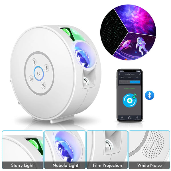 STELLARA Smart LED-Sternenprojektor | App- & Sprachsteuerung | 16 Mio. Farben | Mit Lautsprecher
