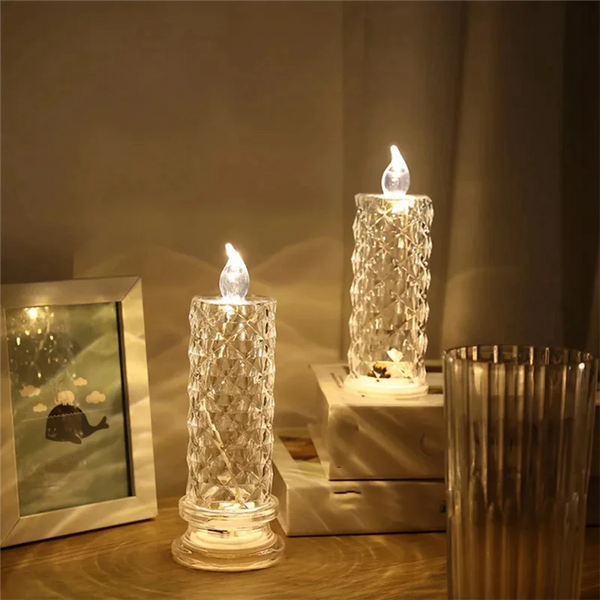 Roselia LED Kerzen | Rosen-Projektion | Flammenlos & Sicher | Für Hochzeit, Geburtstag & Wohnambiente