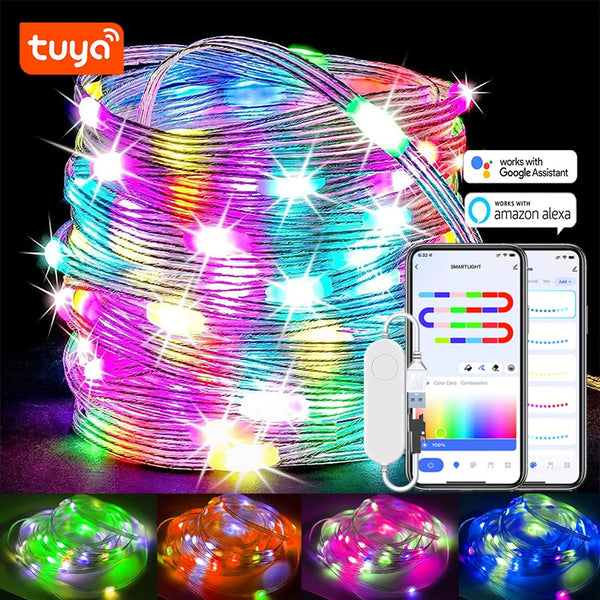 LumiChase RGBIC Lichterkette 10 m | Farbwechsel mit Lauflichteffekt | 100 LEDs | Innen & Außen IP67 Wasserdicht | App-steuerbar