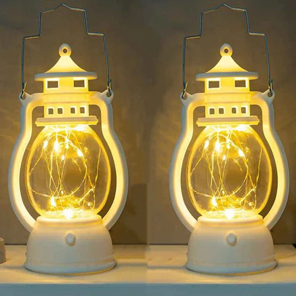 Luminara Retro-Laterne | LED Kerzenhalter | Batteriebetrieben & Sicher | Tisch- & Dekolicht 15×7×7 cm
